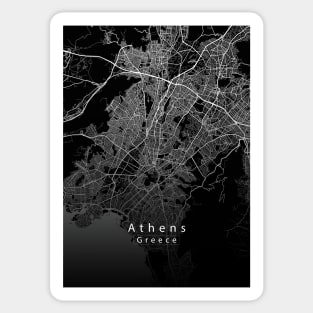 Athens Greece City Map dark Sticker